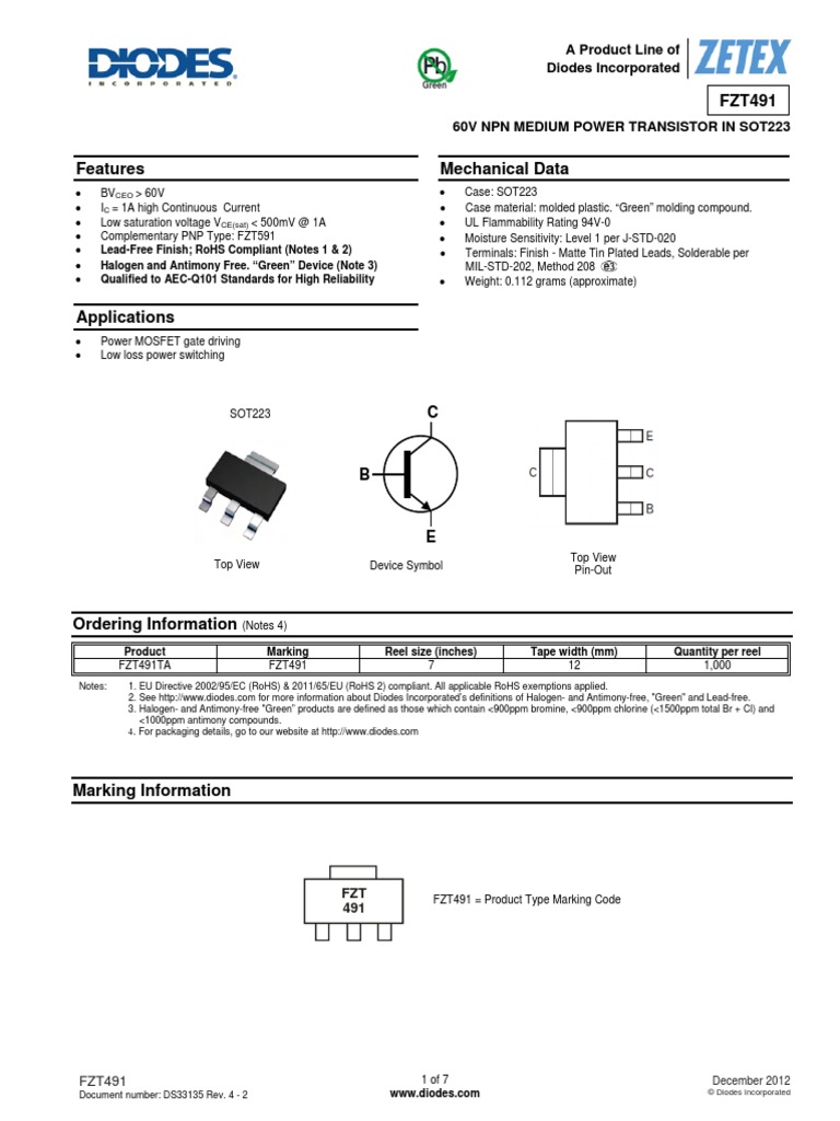 Transistor FZT491 | Electrostatic Discharge | Transistor