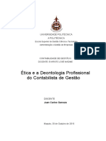 Trabalho Individual Contabilidade de Custos - Ëtica e A Deontologia Profissional Do Contabilista de Gestão