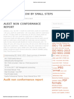 Audit Non Conformance Report