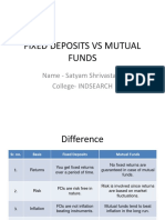 Fixed Deposits Vs Mutual Funds: Name - Satyam Shrivastava College-INDSEARCH