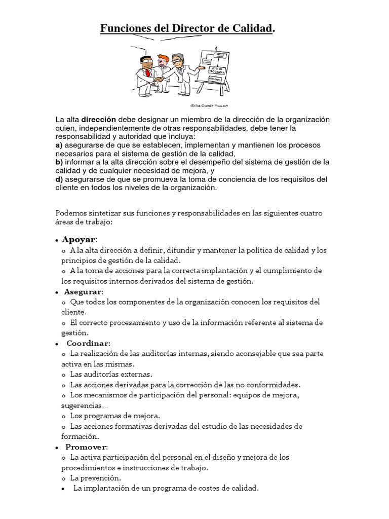 Funciones Del Director de Calidad | Descargar gratis PDF | Gestión de ...