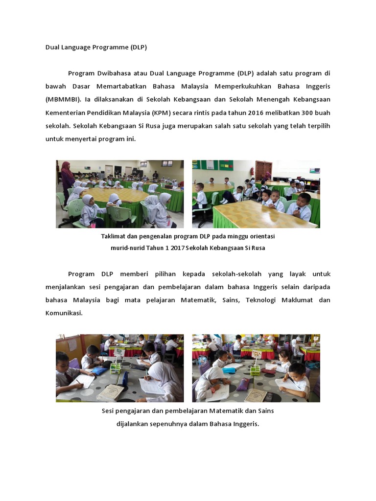 Dual Language Programme Laporan Pdf