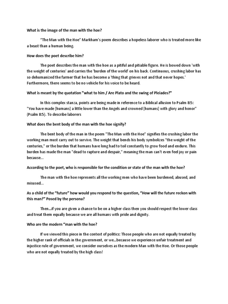 What is the Image of the Man With the Hoe