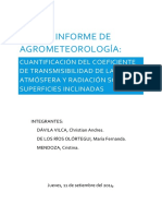 Primer Informe de Agrometeorología