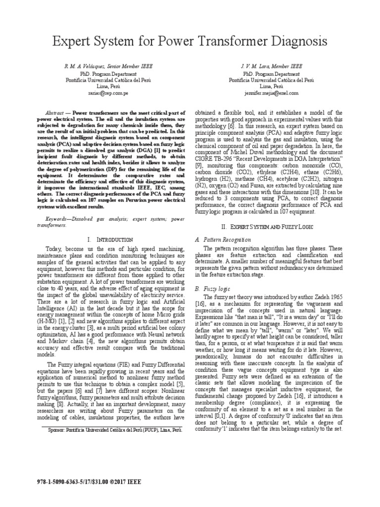 2017 - IEEE - INTERCON - Paper - 011 PDF | PDF | Fuzzy Logic | Transformer