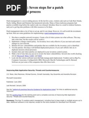 Patch Management Check IT List