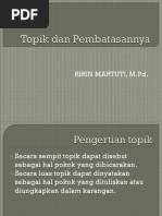 Topik Dan Pembatasannya