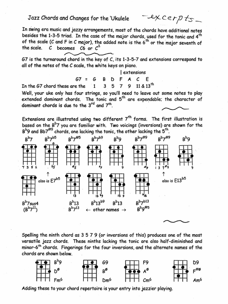 Excerpts - Ukulele - Jazz Chords and Changes - 1 - 1 PDF | PDF | Jazz ...