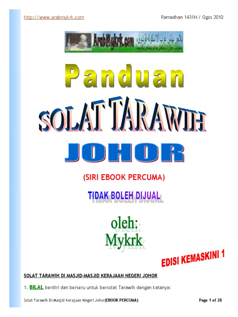 Panduan Lengkap Cara Solat Tarawih Pdf