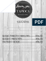 Tabela de Preços Tapioca (SALGADA) A4