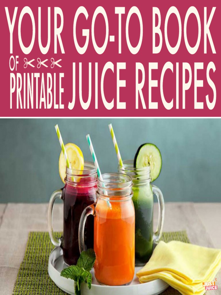 Just Juice Printable Juice Recipes PDF Digestion Carrot