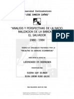 Tesis Análisis y Perspectivas de La Nacionalización de La Banca en El Salvador