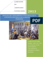 Análisis Del Pensamiento Fisiócrata en El Contexto Histórico Que Se Desarrollo La Revolución Francesa