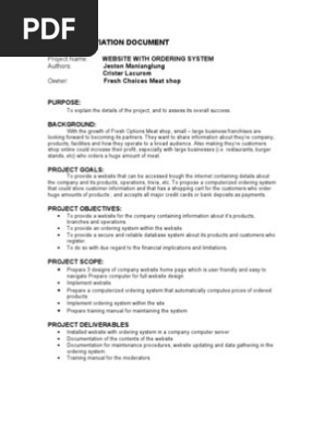 Project Initiation Document