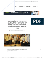 Correção de Royalties Na Pauta de Reunião Da Ompetro em Quissamã Será Nesta Terça-Feira (04) - Clique Diario