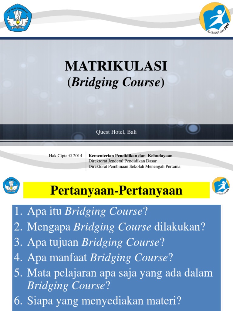 Bridging Course | PDF