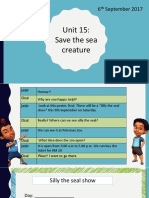 Thursday: Unit 15: Save The Sea Creature