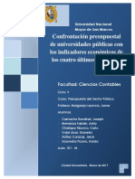 Confrontación Presupuestal de Universidades Públicas Con Los Indicadores Económicos de Los Cuatro Últimos Ejercicios.