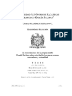 Jiménez (2012) Donald Davidson Sobre El Conocimiento de La Propia Mente