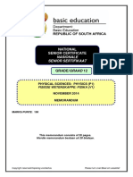 Physical Sciences P1 Nov 2014 Memo Afr & Eng PDF