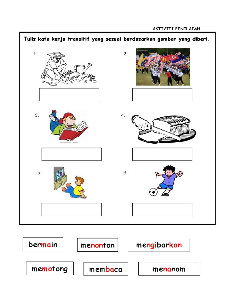 Aktiviti Penilaian Kata Kerja Pdf