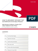 How To Implement Efficient Test Automation On An Agile Project Lukasz Grabinski John OHare