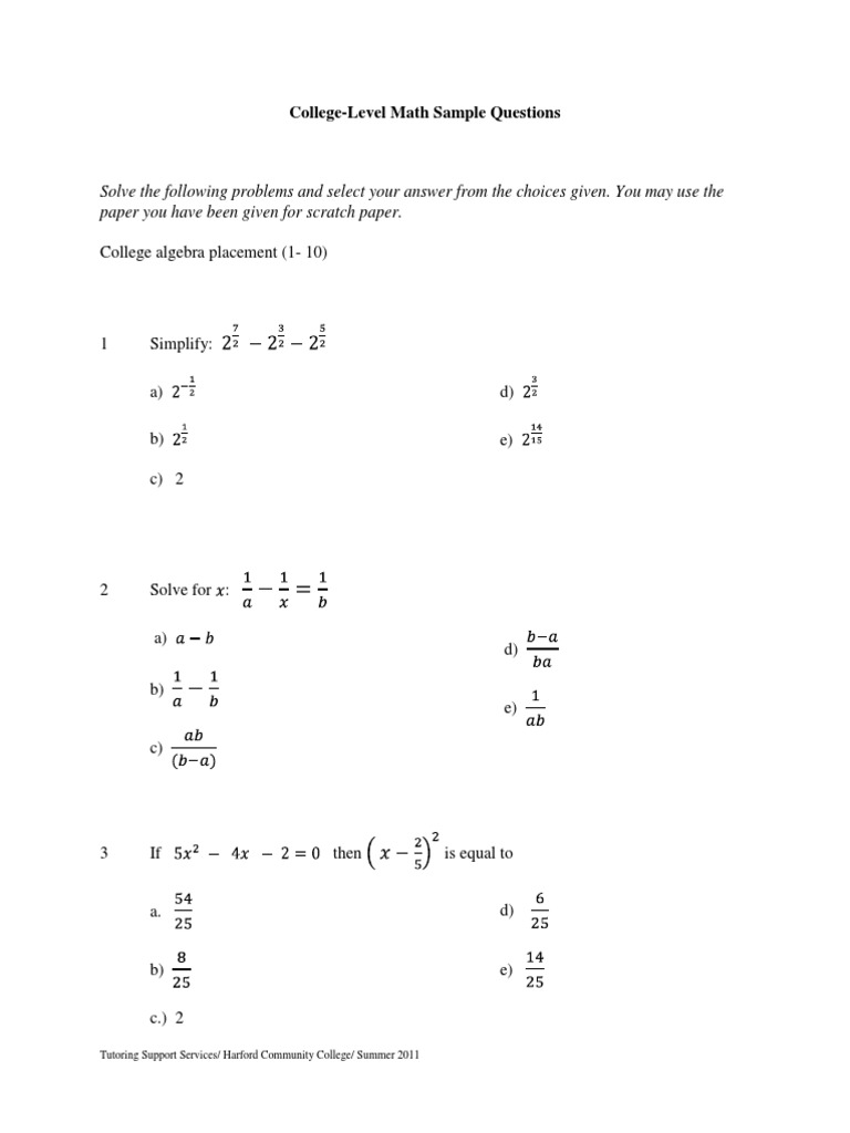 College Level Math | Pdf | Algebra | Teaching Mathematics