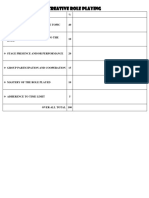 Creative Role Playing: Suggested Criteria %