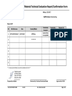 Service/Material Technical Evaluation Report/Confirmation Form