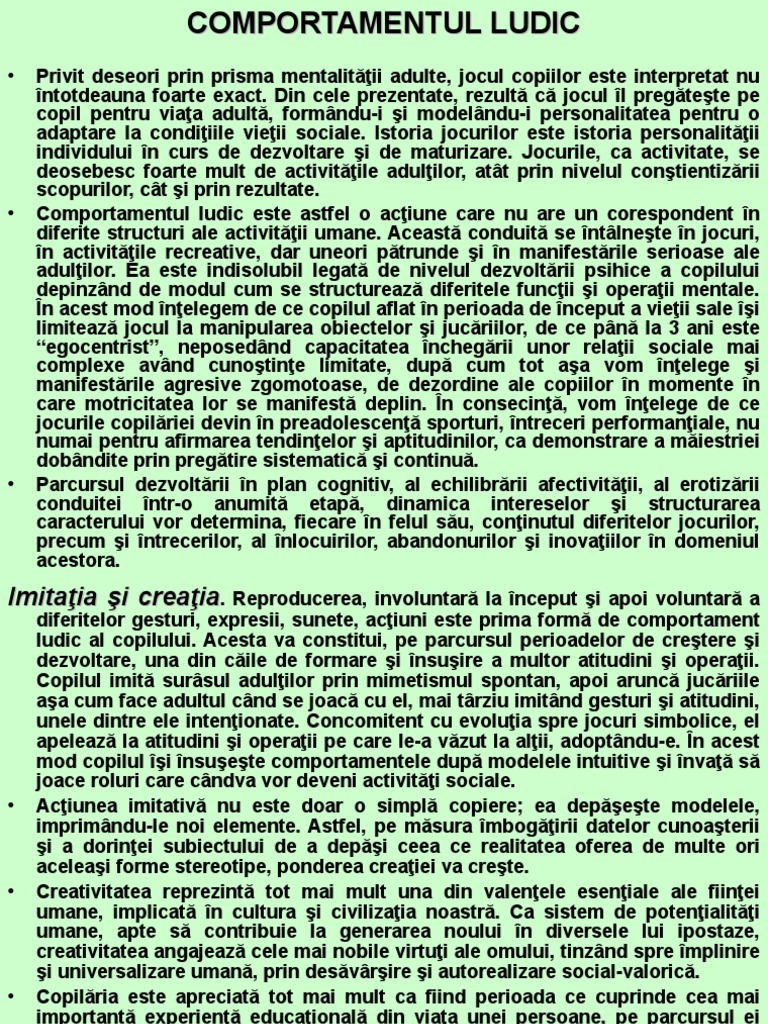 Comportamentul Ludic Ok | PDF