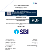 Based On Internship Report Submitted To SBI in Completion of The Requirement of Summer Internship at