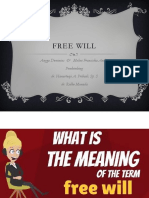 Free Will: Angga Dominius & Melini Fransiska Andita Pembimbing: Dr. Hanartoaji A. Pribadi, Sp. S Dr. Ridho Munada
