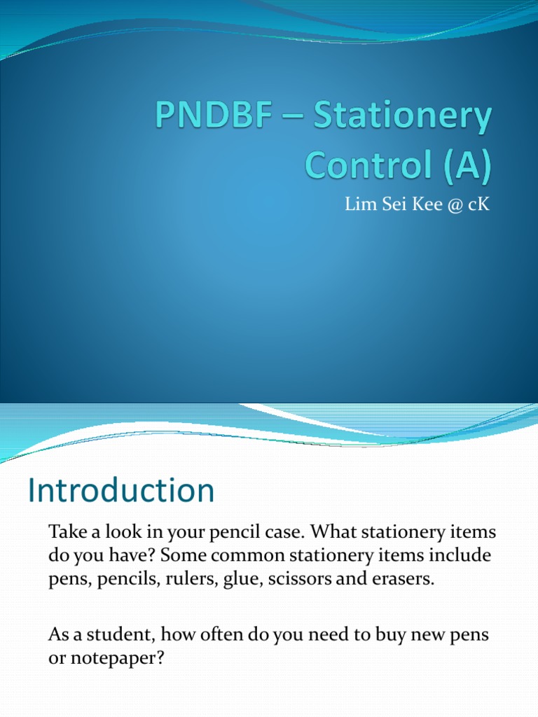 PNDBF Stationery Control A1 PDF Business