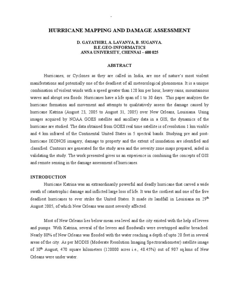 Hurricane Report PDF Tropical Cyclones Geographic Information System