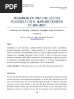 Mi̇marlik Ve Felsefe Çağdaş Fi̇lozoflarin Mi̇marliği Yeni̇den