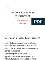 Introduction To Sales Management: Presented By: Jatin Vaid