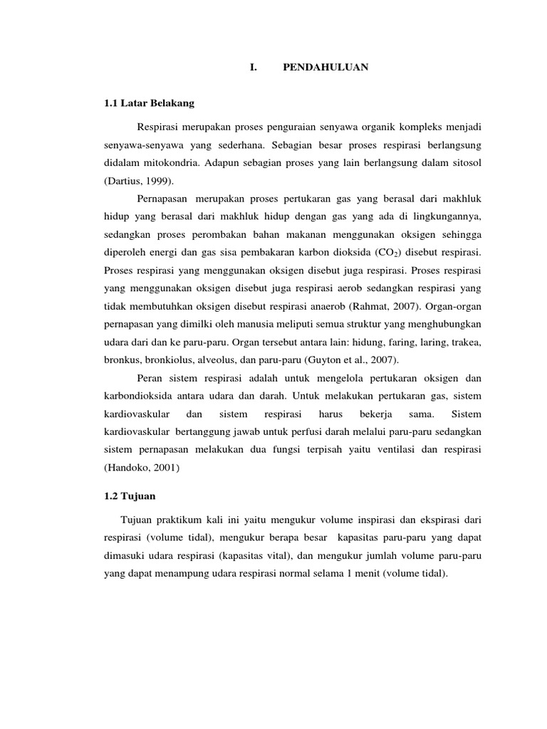Laporan Praktikum Respirasi Manusia | PDF