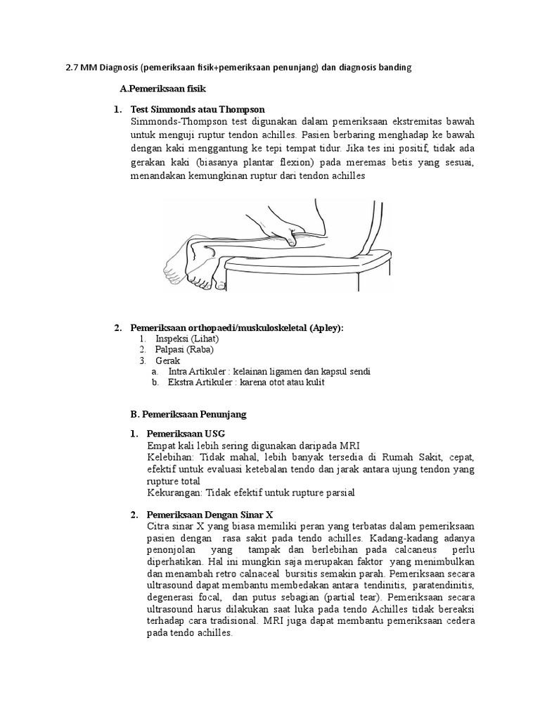 A.Pemeriksaan Fisik 1. Test Simmonds Atau Thompson | PDF | Kesehatan ...
