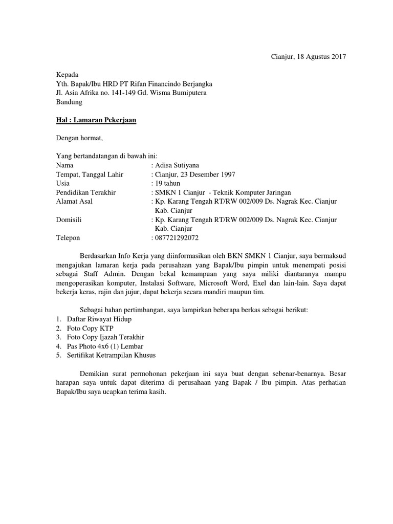 Surat Lamaran
