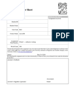 Assignment Cover Sheet: English Language Centre Access Programme