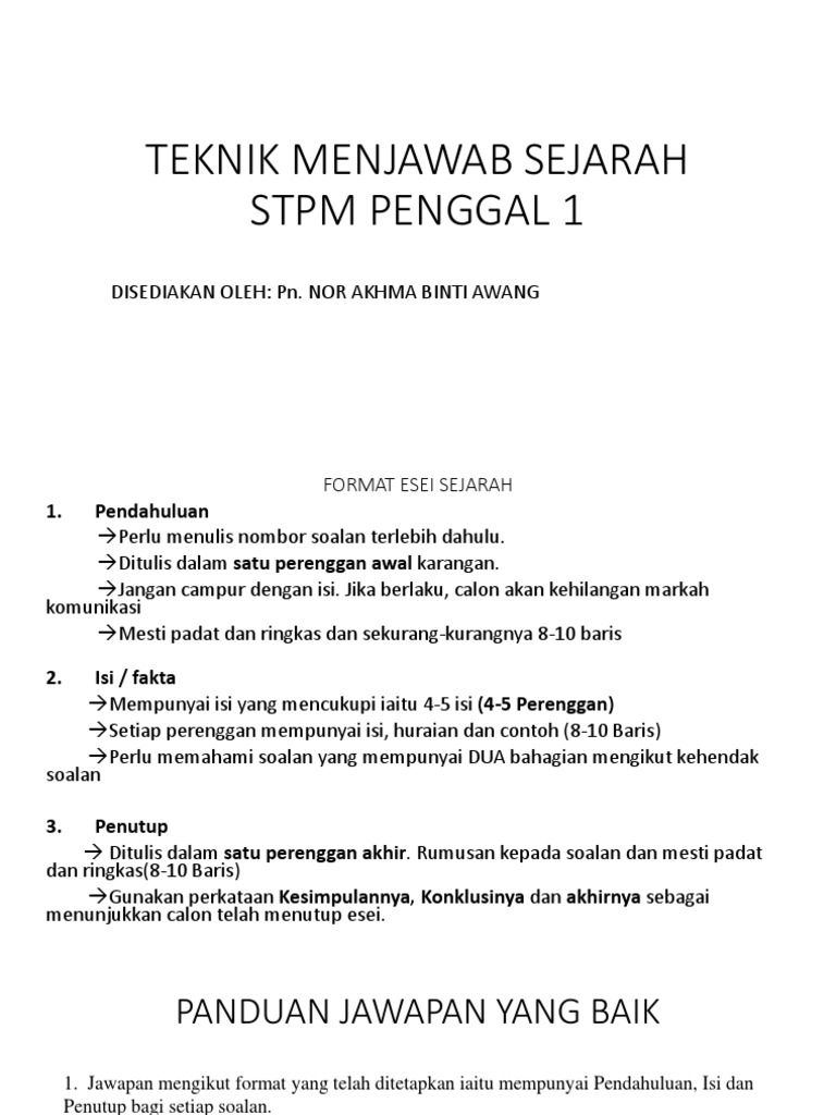 Esei sejarah