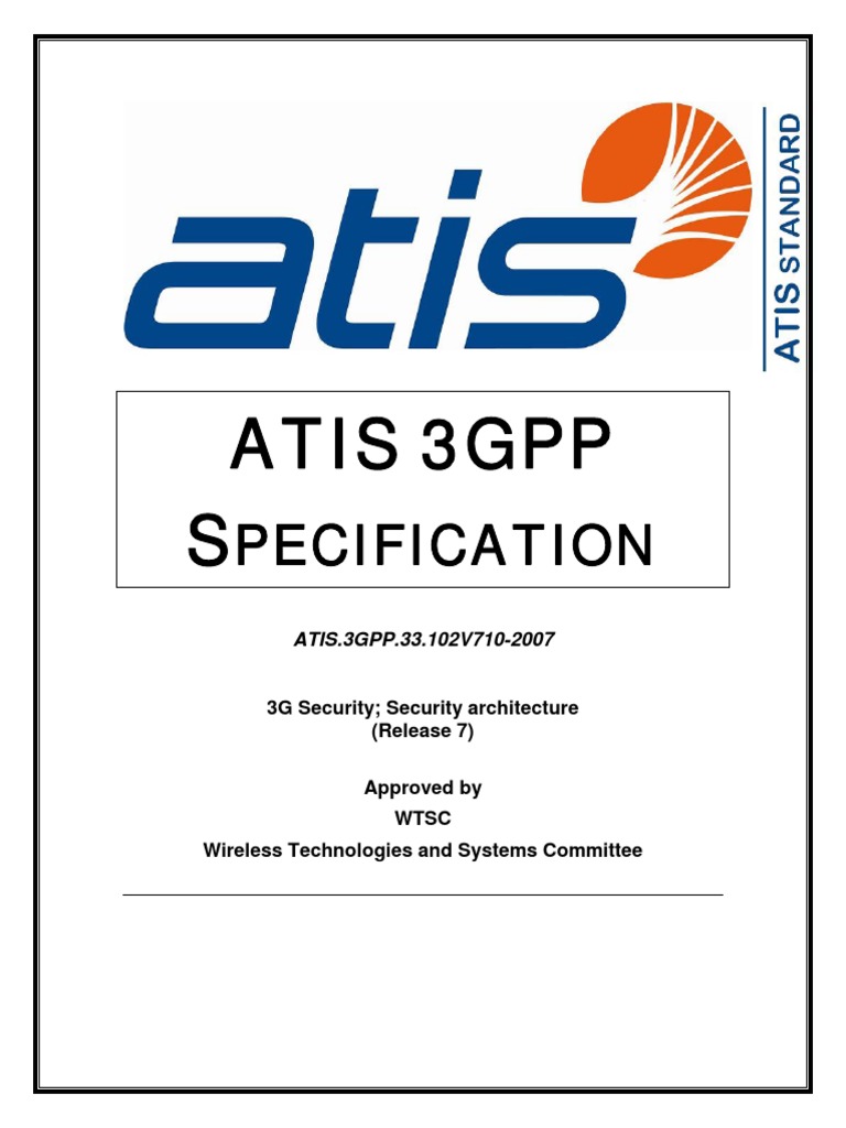 Atis 3GPP 33 102V710 | PDF | Subscriber Identity Module | 3 Gpp