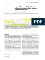 Ñame Resistance in Water Yam Dioscorea Alata Cultivars Identifica Resistencia en Germoplasma Phythopathology