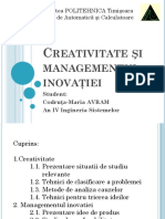Creativitate Şi Managementul Inovaţiei