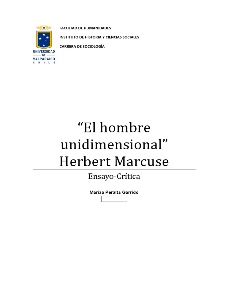 El hombre unidimensional H. Marcuse Capitalismo