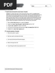 Examen Ingles 1 ESO Unit 6