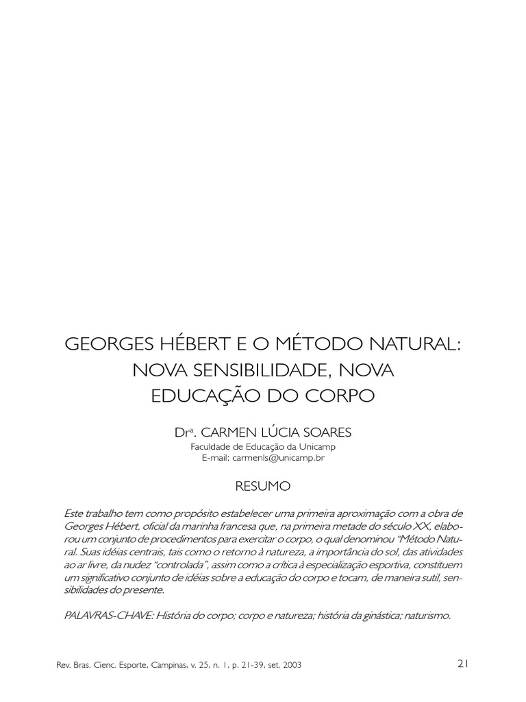 Hébert e o Método Natural PDF PDF JeanJacques Rousseau