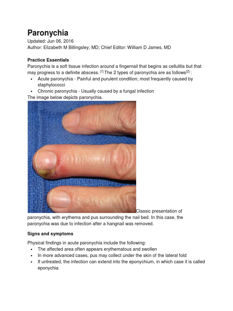 Infection Around Fingernail Bed 