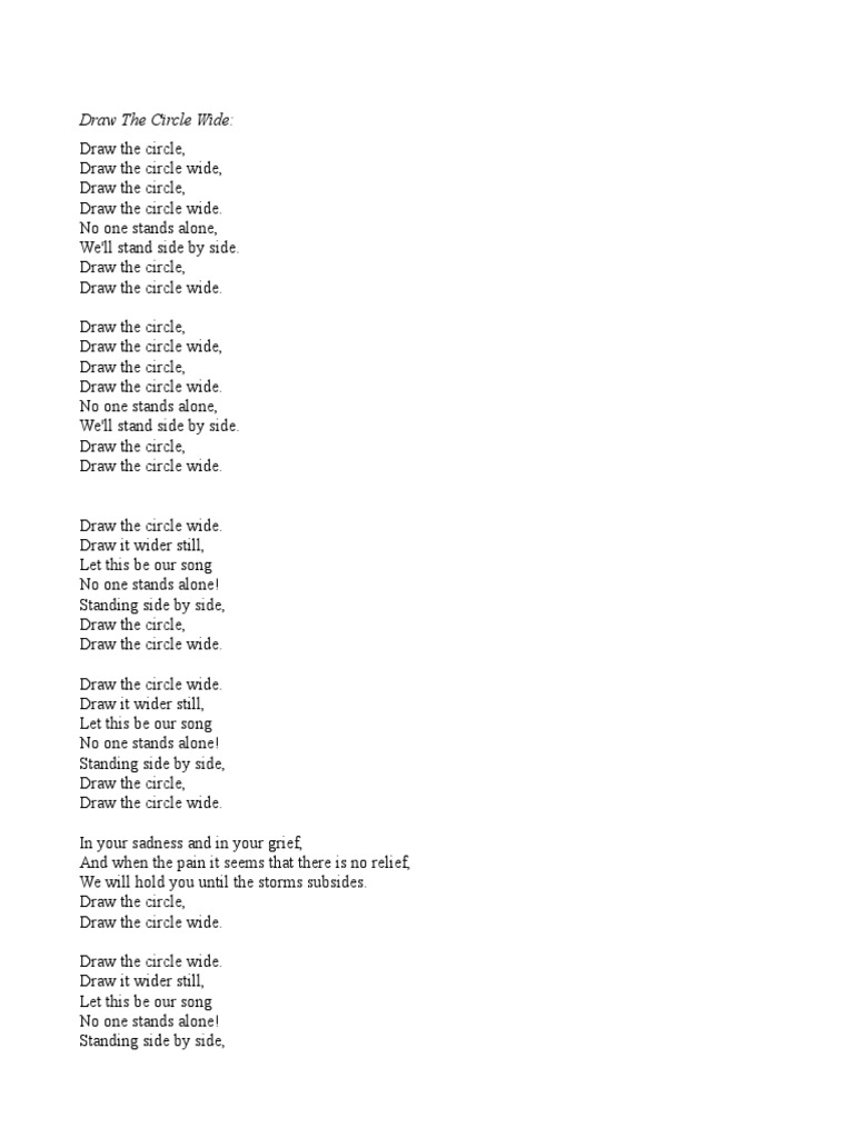 Draw The Circle Wide Lyrics PDF Theology Christian Belief And