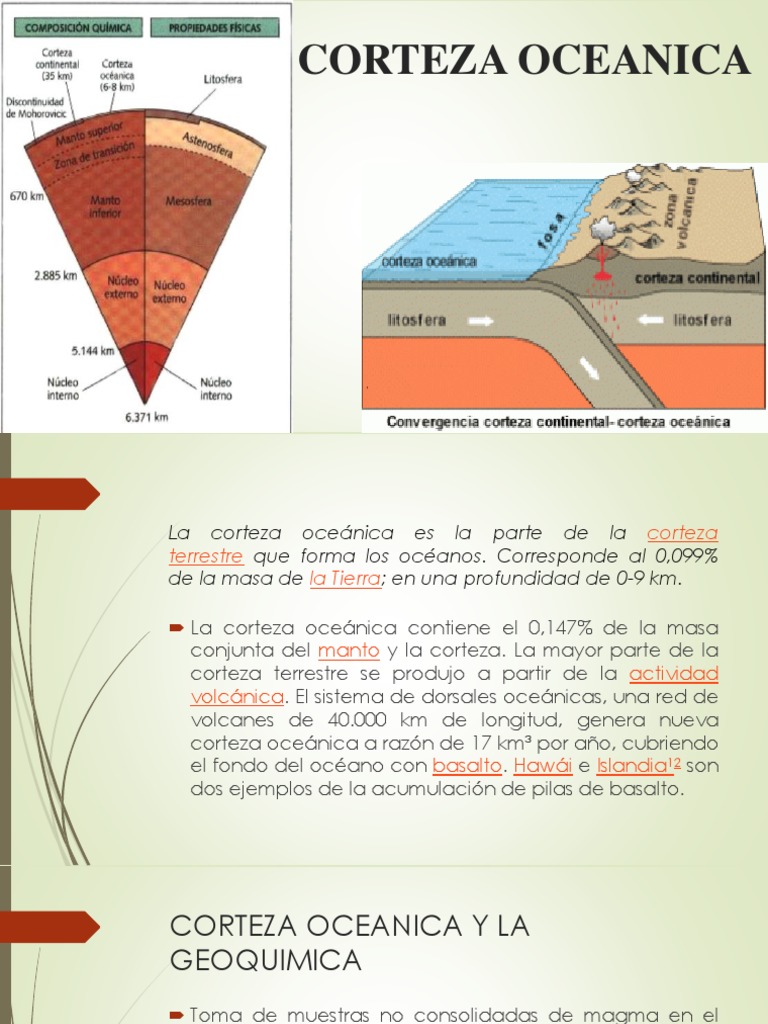 Corteza Oceanica PDF Corteza (Geología) Geología